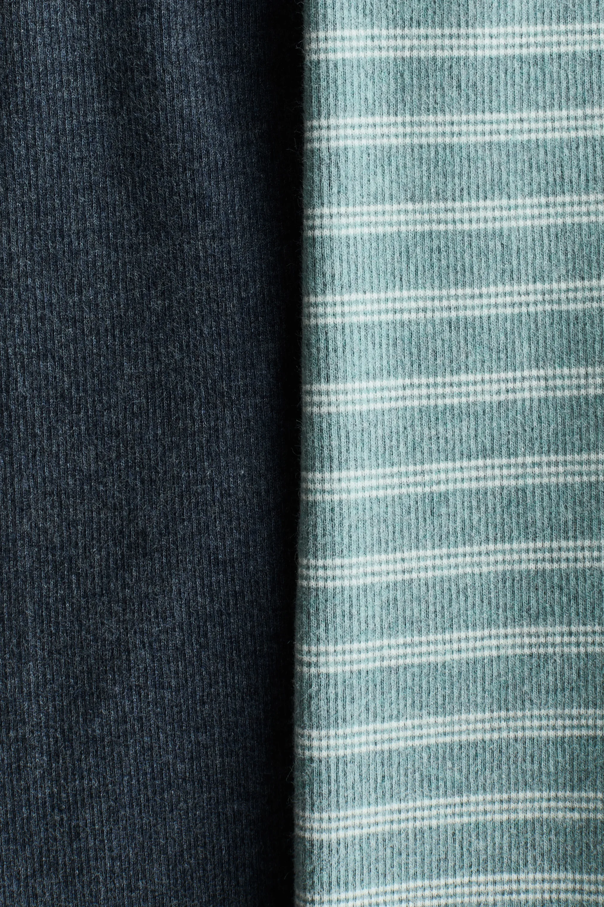 Lot de 2 leggings côtelés en coton - Bleu foncé/turquoise