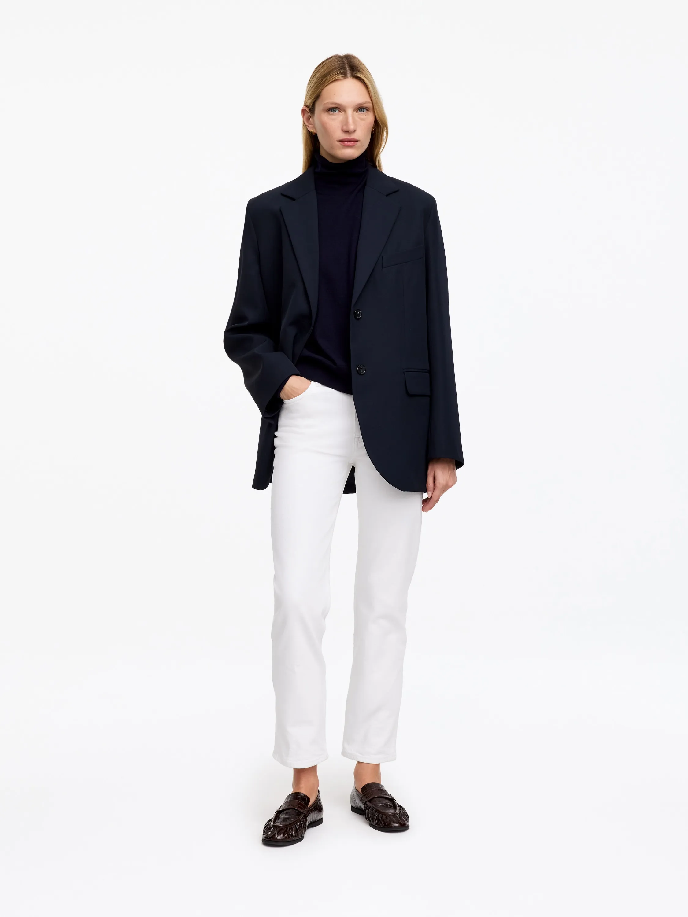 Jean slim raccourci JADE - Blanc cassé