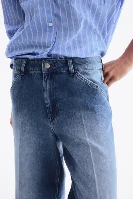 Jean avec plis - Bleu denim — photo 2