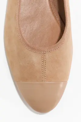 Ballerines en cuir velours - Beige — photo 2