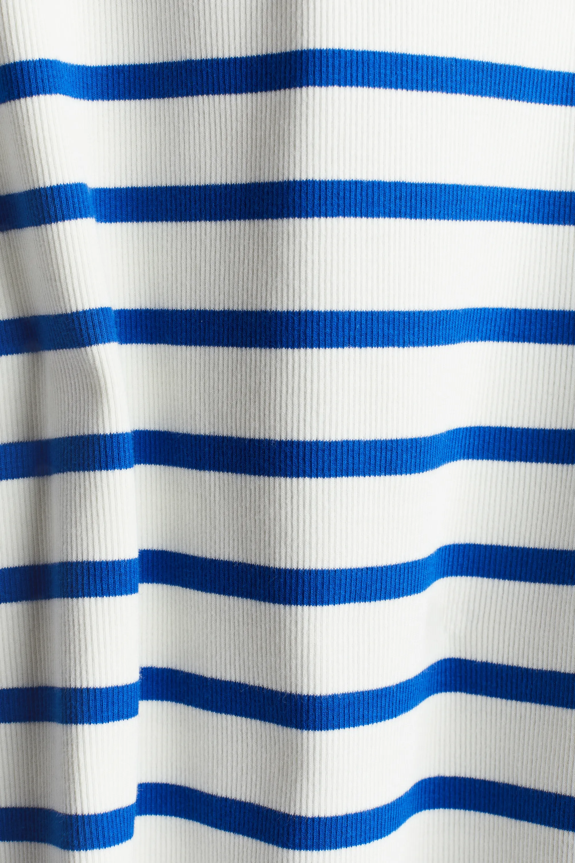 Robe tube côtelée - Blanc/rayures bleu vif