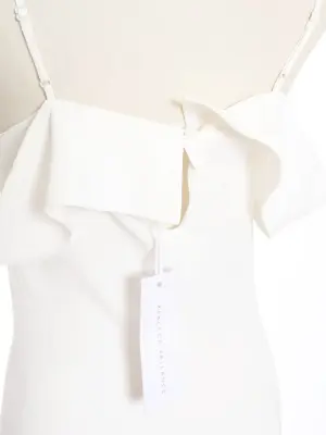 Robe de mariée longue Olivia en satin blanc épaules dénudées Prix boutique 1160€ Taille XS — photo 4