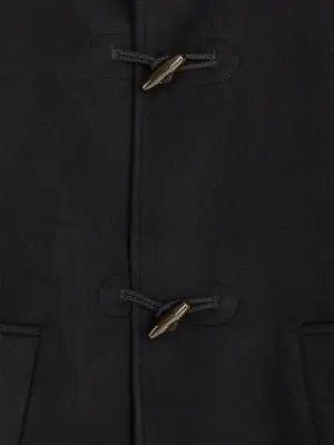 Duffle-coat court en laine mélangée - Noir — photo 4