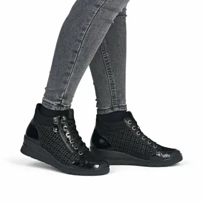 Bottines Remonte R0773-05 Noires - Lacets Grande Pointure Femme — photo 5