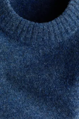 Pull Regular Fit à la finition brossée - Bleu foncé — photo 4