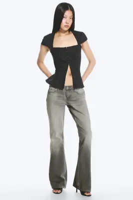 Jean bootcut ajusté taille basse Nova - Complex Grey – Gris moyen — photo 2
