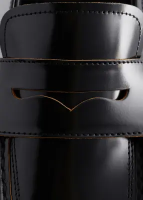 Mocassins en cuir épais - Noir — photo 2