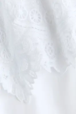 Blouse en coton avec dentelle - Blanc — photo 5