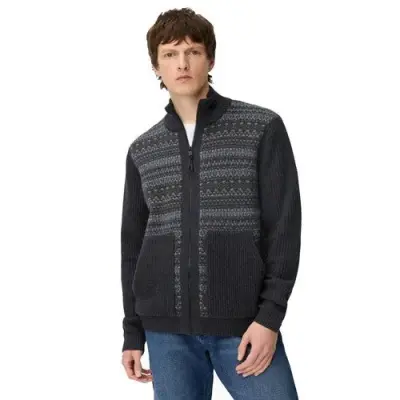 CAMEL ACTIVE GILET 100% LAINE IMPRIME Marine — photo 1