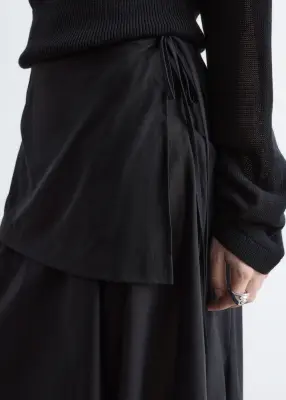 Jupe midi transparente avec tablier - Noir — photo 3
