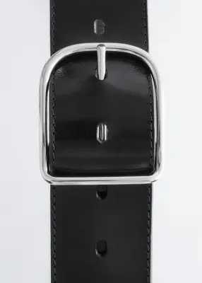 Ceinture en cuir classique - Noir — photo 2