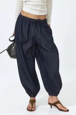 Pantalon ballon en denim - Bleu denim foncé — photo 1