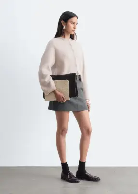 Cardigan en maille d’alpaga mélangé - Taupe — photo 3