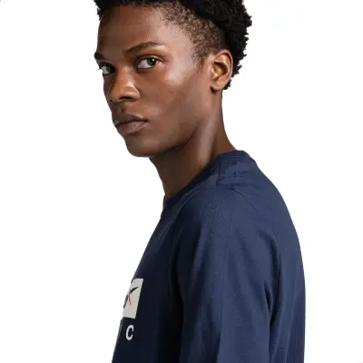 REEBOK TEE SHIRT GS CLASSIC Bleu Marine — photo 5
