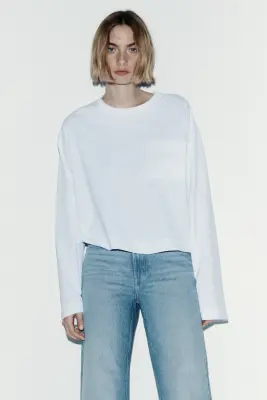 Wide High Waist Jeans - Bleu denim clair — photo 2