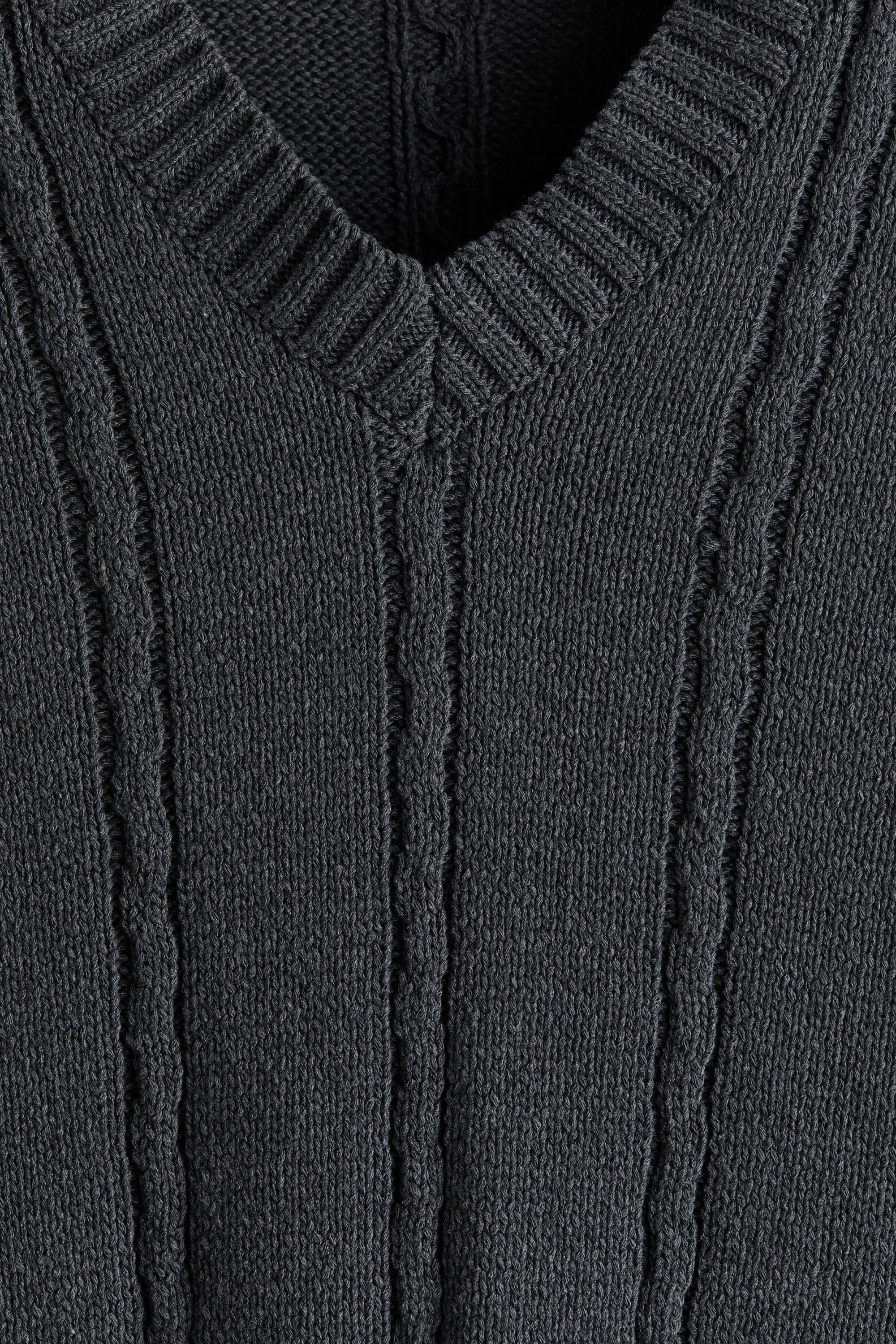 Pull Relaxed Fit en maille torsadée - Gris foncé