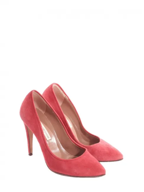 Escarpins en suède rose rouge doux Prix boutique 280€ Taille 36.5
