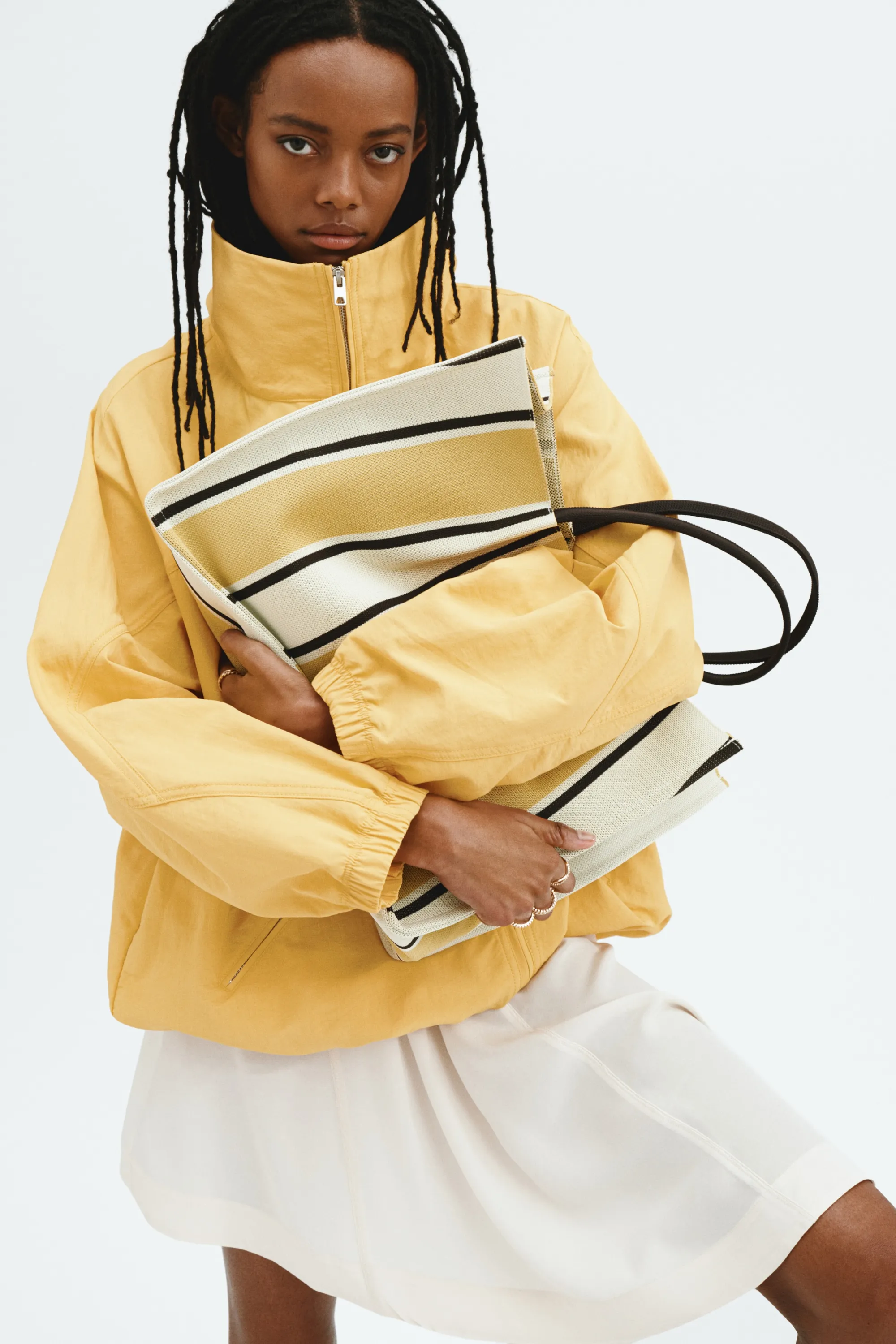 Veste oversize en nylon - Jaune