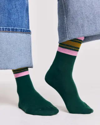 Chaussettes Haka vert et rose — photo 1