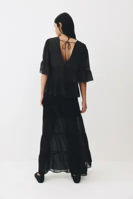 Jupe maxi à étages - Noir — photo 2