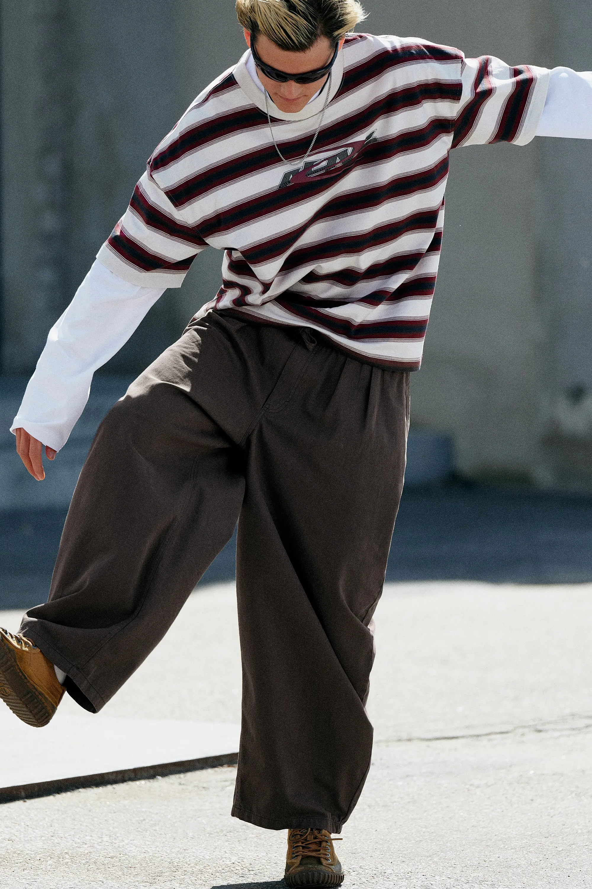 Pantalon à enfiler Barrel - Marron foncé