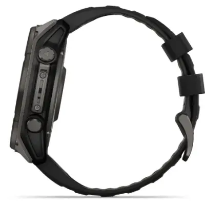 Garmin Fenix 8 Solar 51mm Verre Sapphire lunette Carbon Gray DLC bracelet noir/gris galet 010-02907-11 — photo 3