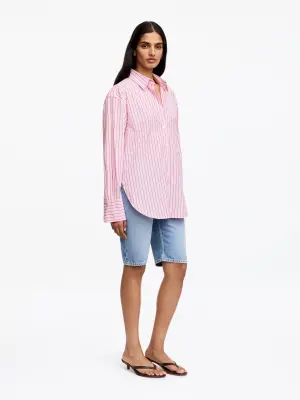 Chemise décontractée en popeline - Rose — photo 3