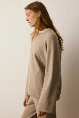 Pull en maille fine - Beige — photo 4