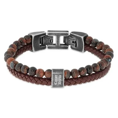 Bracelet Homme en cuir et perles Rochet Karma 22cm HB562207