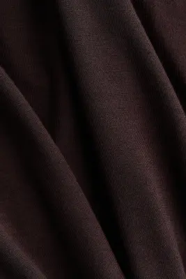 Top froncé en viscose - Marron foncé — photo 4