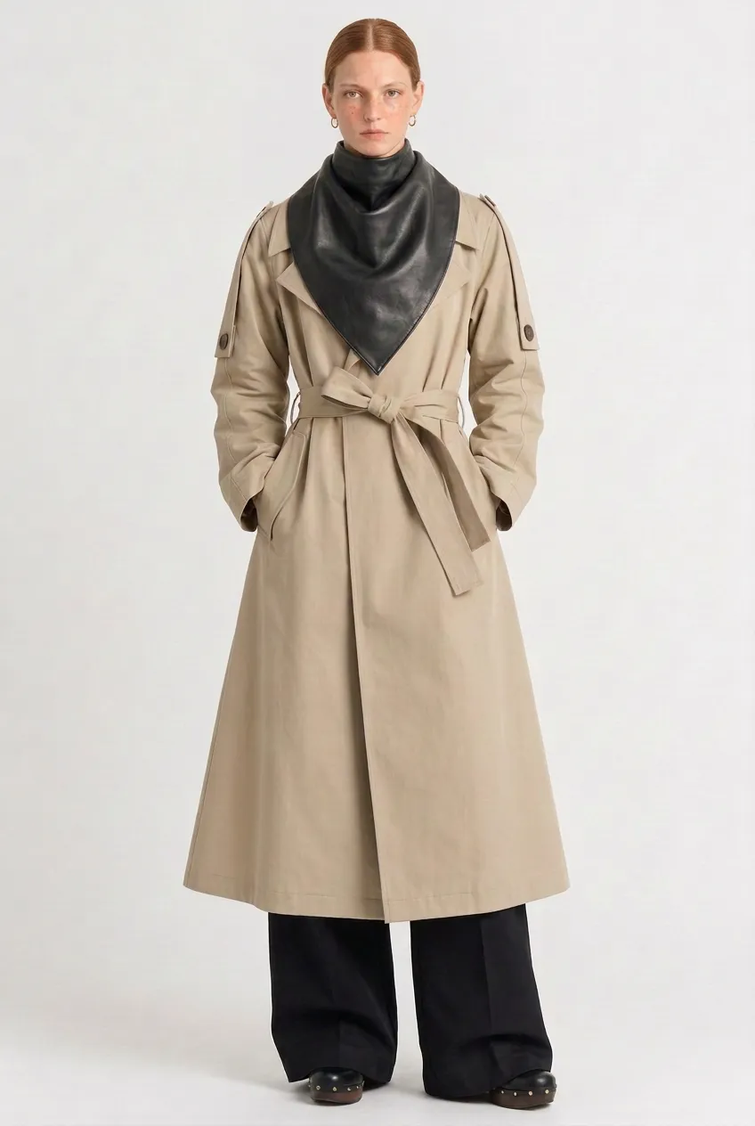 Trench Kab Sable en twill de coton épais