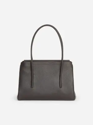Sac à bandoulière en cuir - Marron — photo 2
