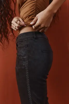 Pantalon évasé - Marron foncé — photo 3
