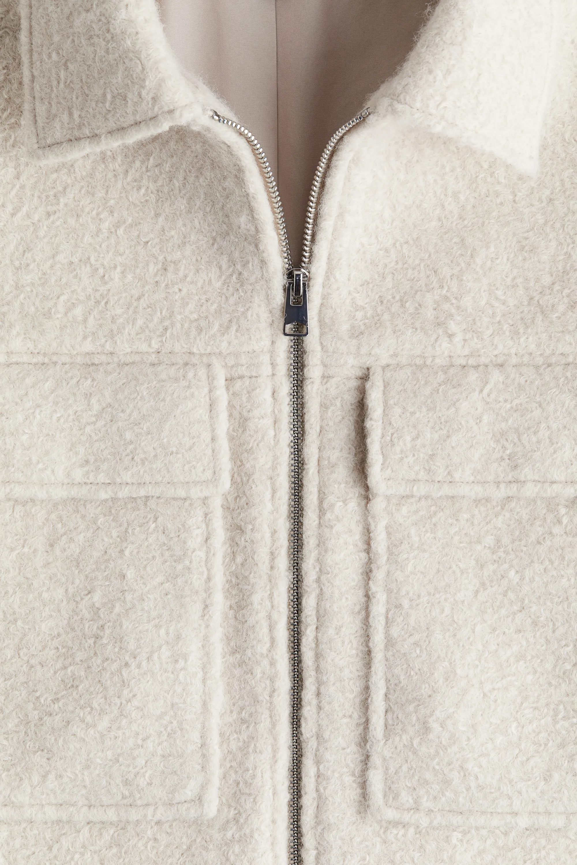 Veste en bouclette - Beige clair