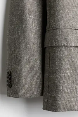 Veste Regular Fit à fermeture croisée - Beige foncé chiné — photo 2