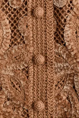 Top court façon crochet - Beige foncé — photo 3