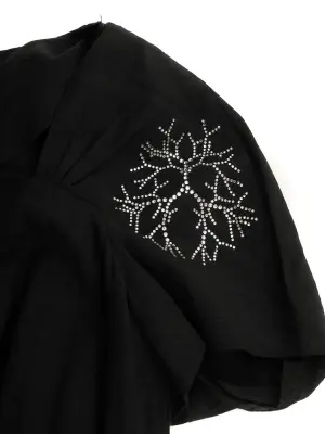 Robe années 40 cintrée mi-longue en soie noire brodée de cristaux Swarovski Prix boutique 2400€ Taille 36 — photo 4