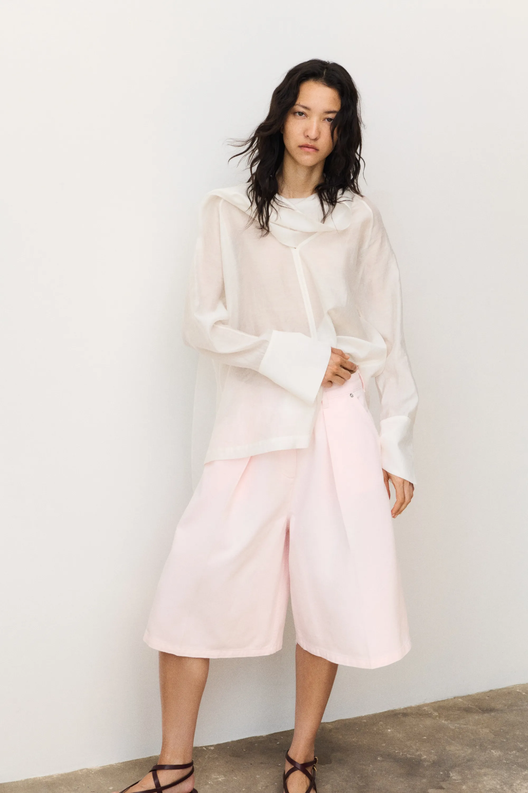 Short Bermuda en denim - Rose clair