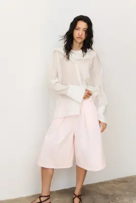 Short Bermuda en denim - Rose clair — photo 1
