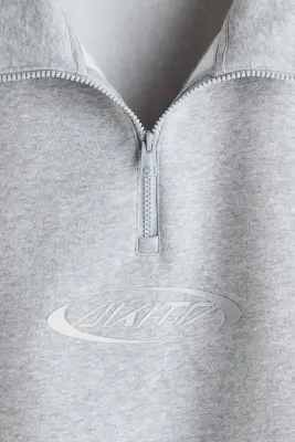 Sweat Loose Fit avec col zippé - Gris chiné/Akito — photo 5