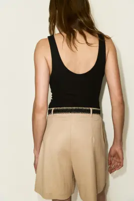 Short chic avec ceinture - Beige — photo 2