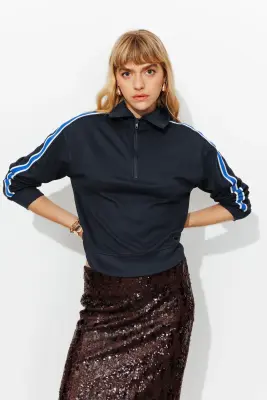 Sweat-shirt à bandes Femme — photo 2