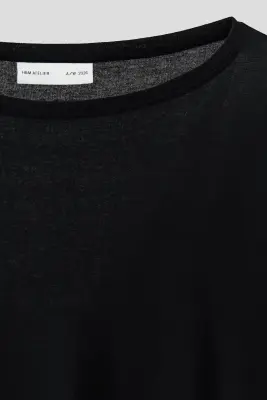 T-shirt à manches longues Relaxed Fit en coton - Noir — photo 5