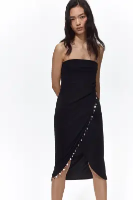 Robe bandeau ornementée - Noir — photo 2