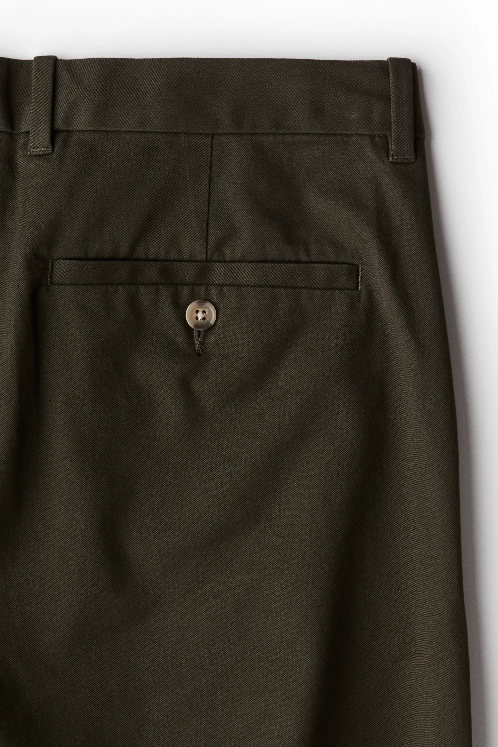 Chino Slim Fit en coton - Vert kaki foncé