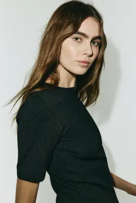Robe en maille - Noir — photo 3