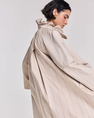 Trench Talma beige et rouge — photo 3