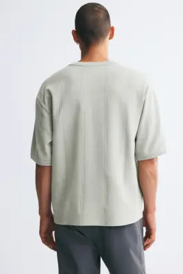 Relaxed Fit Boxy T-shirt - Beige clair — photo 3
