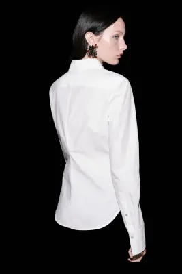 Chemise en popeline de coton - Blanc — photo 3