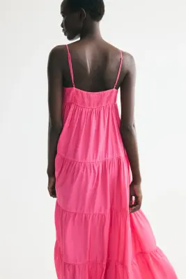 Robe à étages avec bretelles fines - Rose — photo 3